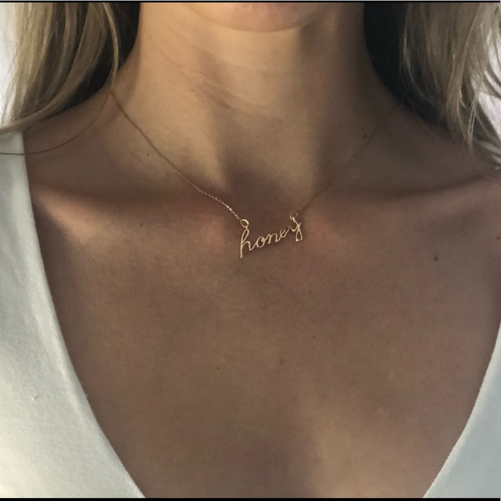 Brandy Melville “honey” and “baby” gold necklaces